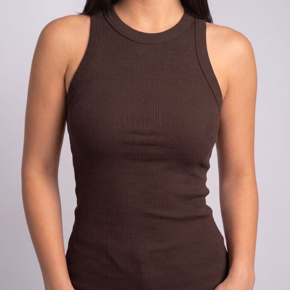 Regata Feminina Ribana Canelada Premium Cacharrel Moda Casual Básica Verão