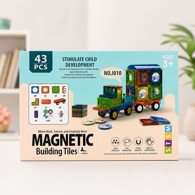 Blocos Magnéticos De Construção Brinquedo Infantil de Montar com Imã Carrinhos