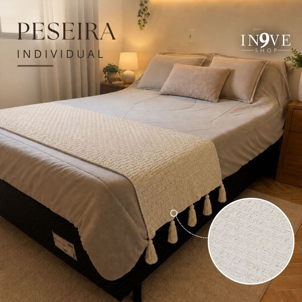 Peseira Manta Sofá Cama Casal Queen King Aconchego 100% Algodão Grosso Macio Serve Casal Queen King