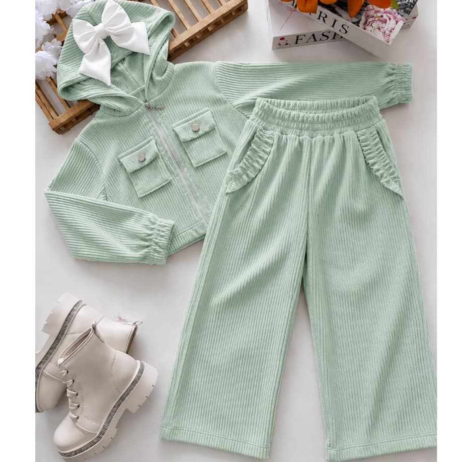 Conjunto Infantil Menina Cotele Inverno com Capuz