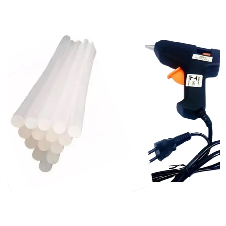 Kit Pistola De Cola Quente Bivolt + 05 Bastões De Cola