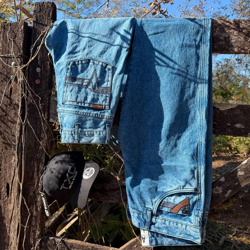 Calça Country Jeans Masculina Premium Reta Confortável Cowboy Rodeio Moda Masculina