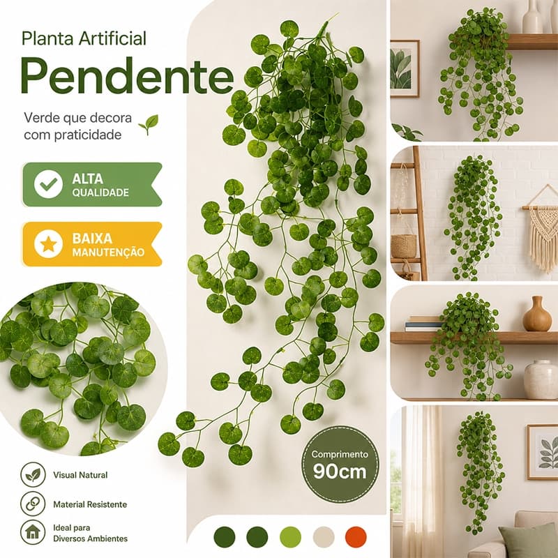 Planta Pendurada Planta artificial suspensa com folhas de uva verdes