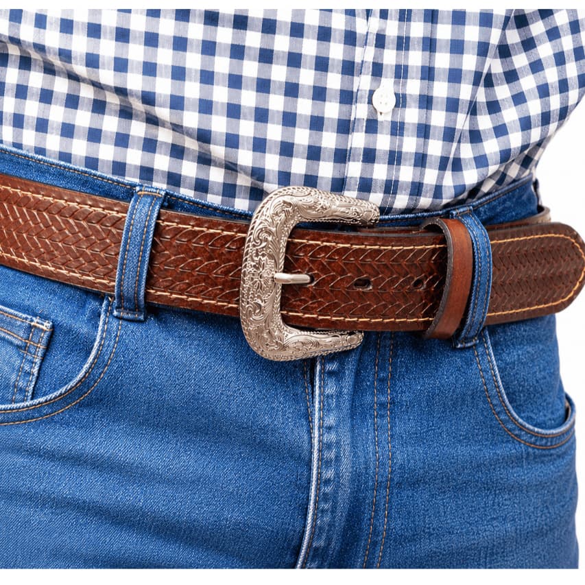 Cinto Country Cowboy Couro Legítimo Original Unissex