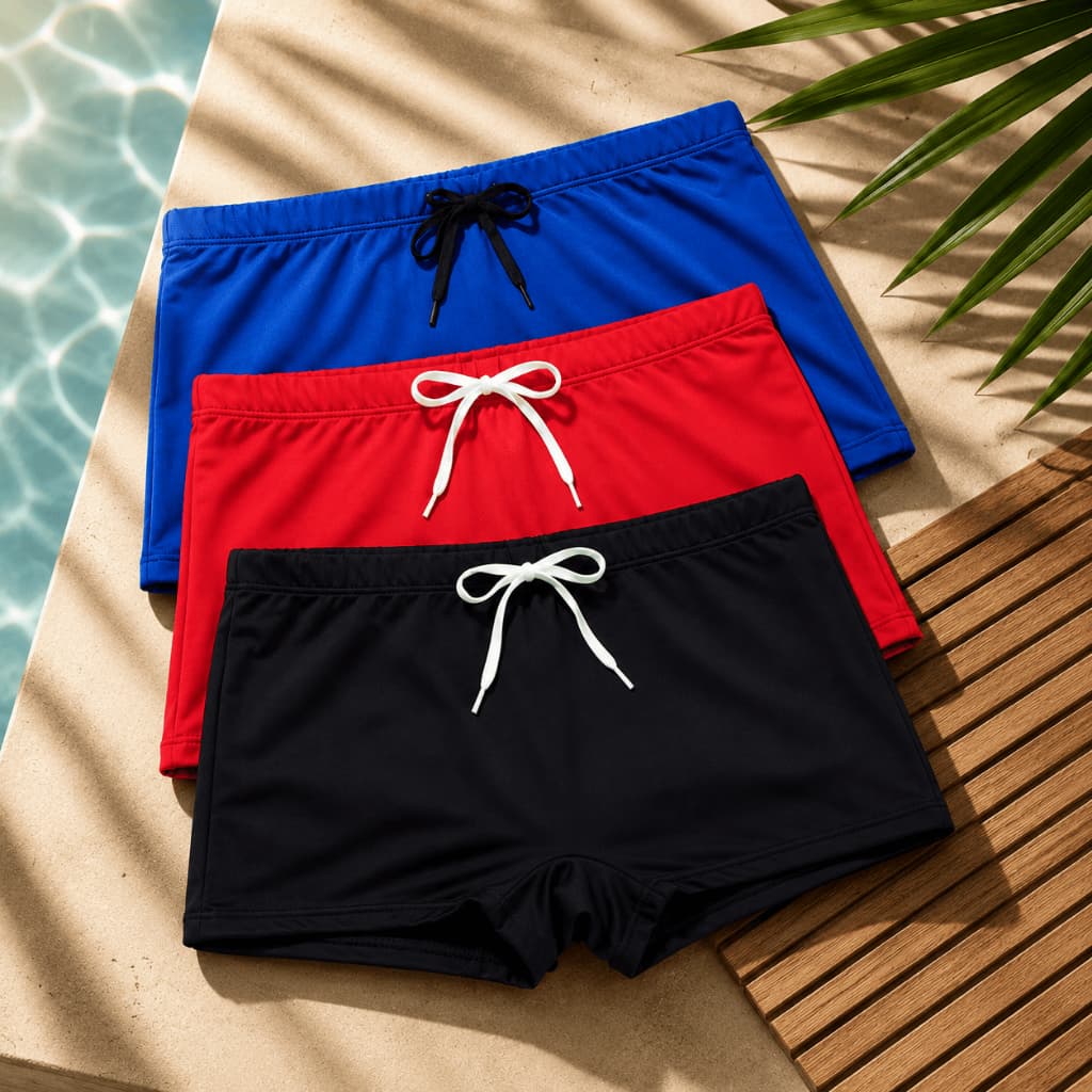 Kit C/3 Sunga Sungão Boxer de Praia Piscina Natação Masculina
