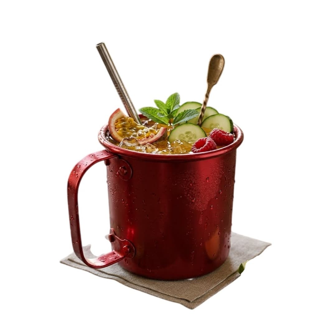Kit com 5 Canecas de Alumínio na cor Cobre, ideal para qualquer tipo de bebida como por exemplo Moscow Mule