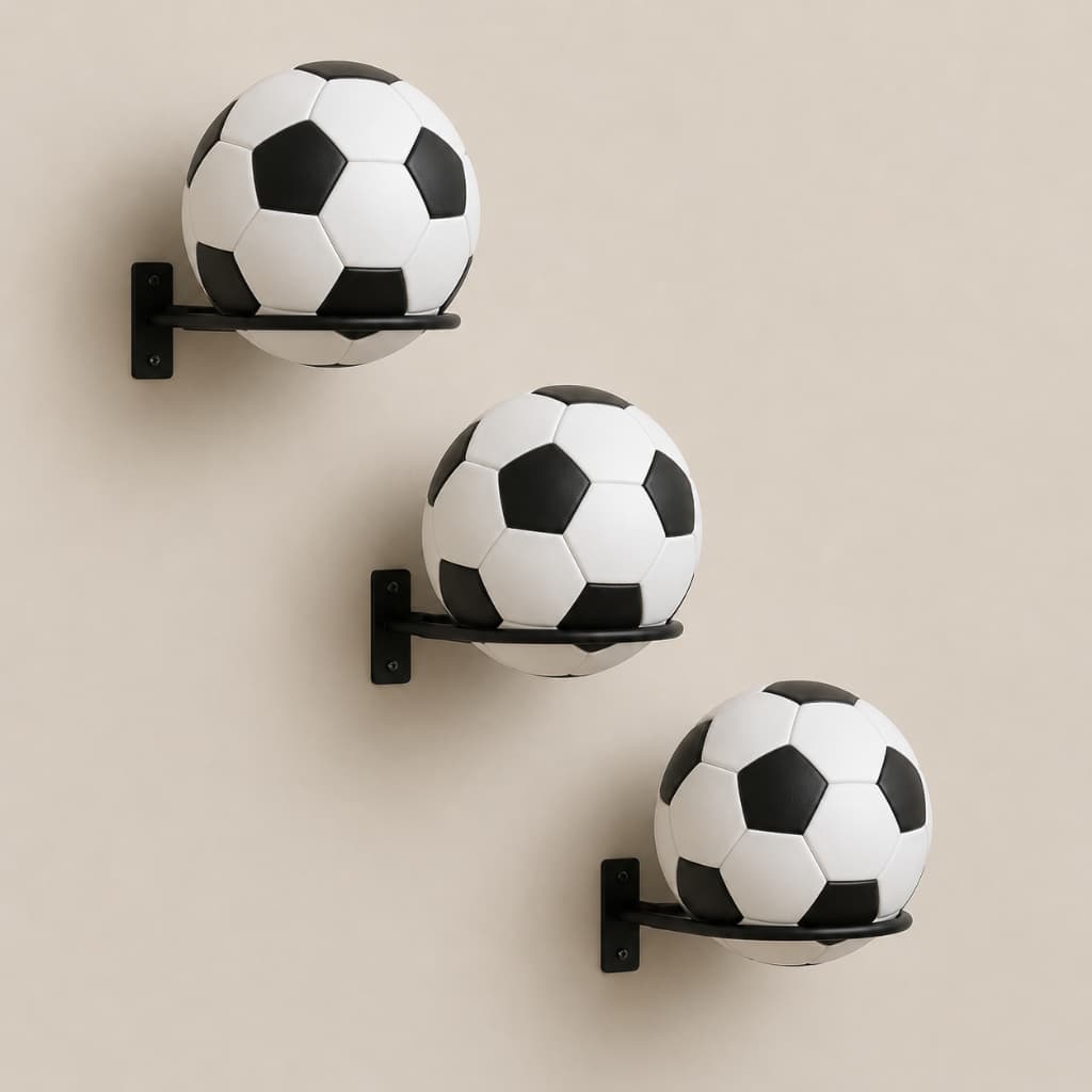 Kit 03 Suporte Bola Futebol Basquete Vôlei + Parafusos e Buchas Aço Reforçado