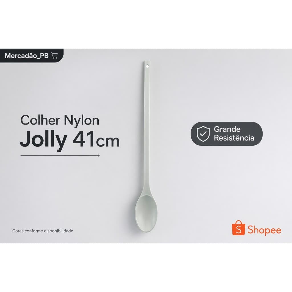 Colher Nylon Jolly Grande 41cm Cozinha Industrial Resistente