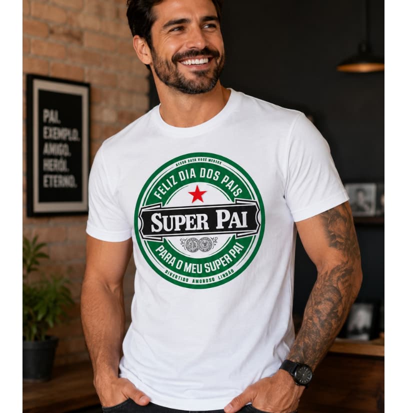 Camiseta Personalizada Dia dos Pais 100% Algodão Presente Criativo Confortável
