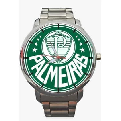 Relógio Pulso Palmeiras Prata Preto