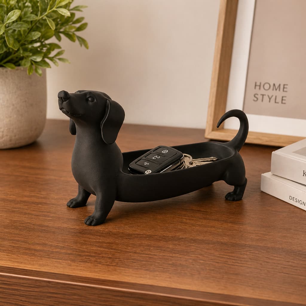 Porta Chaves Cachorro Salsicha Porta Objetos Bandeja Organizador Decorativo Moderno Premium