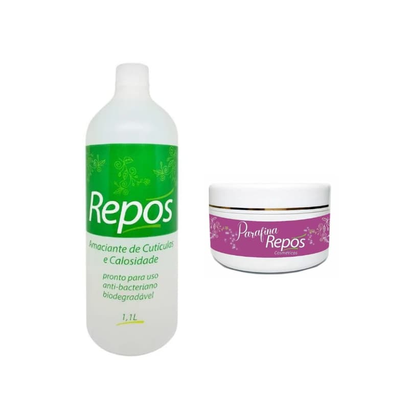 Amaciante Amolecedor Cuticulas e Calosidades Repos 1,1 Lts + Parafina Repos 250g