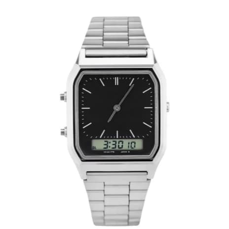 Relógio 230 Unissex Retrô Digital Analógico Aço Inox Vintage Masculino Feminino 3242
