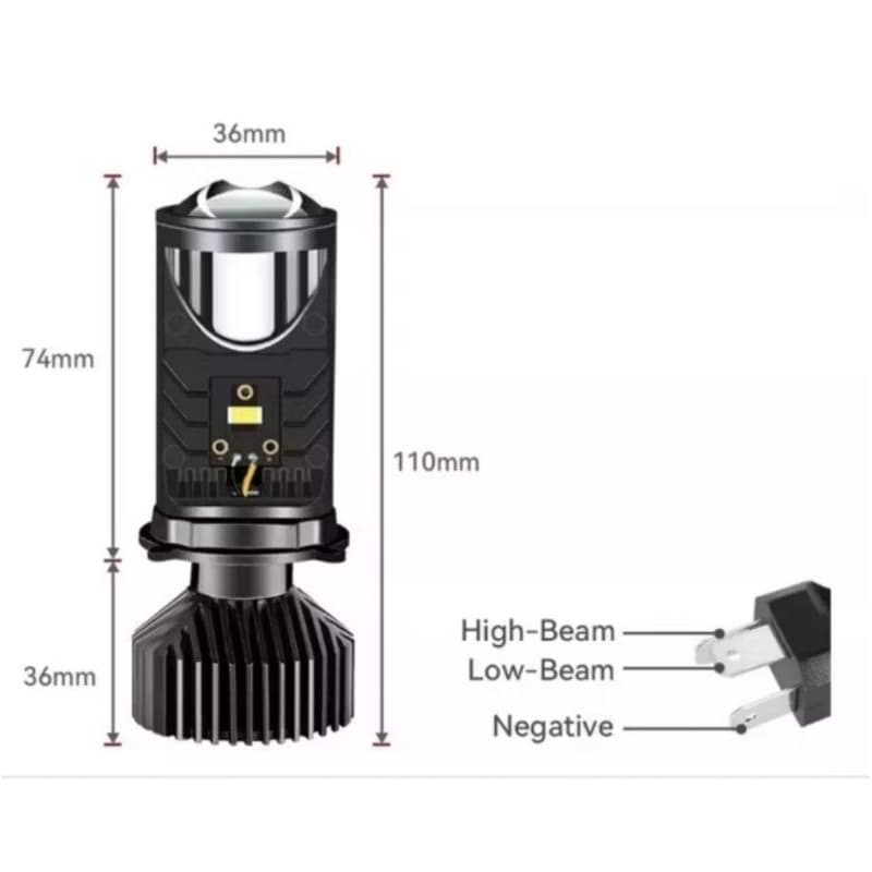 Mini projetor H4 6000K Universal - 1 Unidade - leia