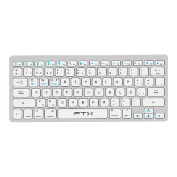 Teclado Sem Fio FTX FTXB1000 Bluetooth Ultra Slim Português Cinza