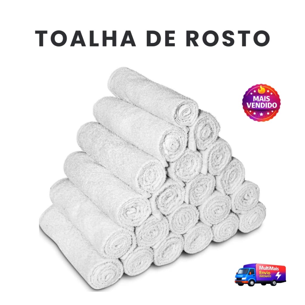 Toalhas de Rosto Branca 5 Peças Profissionais para Salão Cabeleireiro e Barbearia Toque Macio