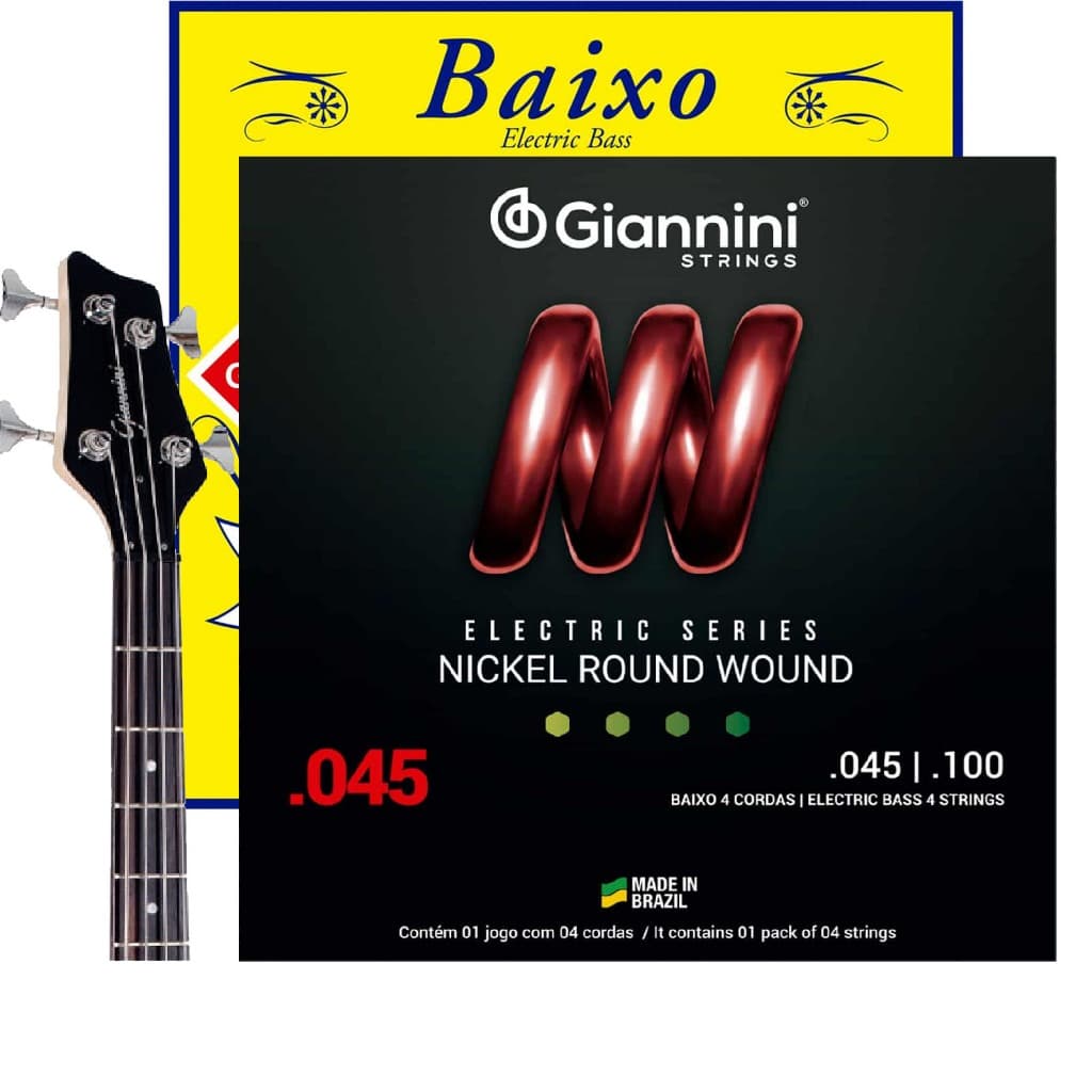 Corda Para Contra Baixo 4 Cordas Giannini Canário Ou Nickel Round Wound