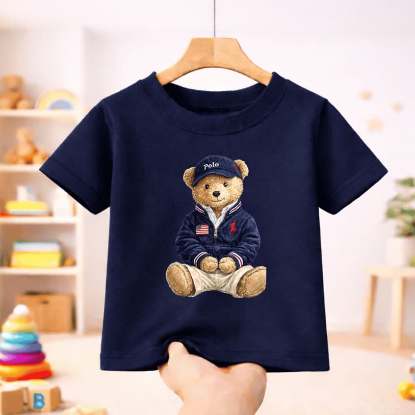 Camisa Infantil Juvenil para meninos - Tshirt Urso - Estampa Personalizada Desenho Ursinho - Camiseta 100% Algodão