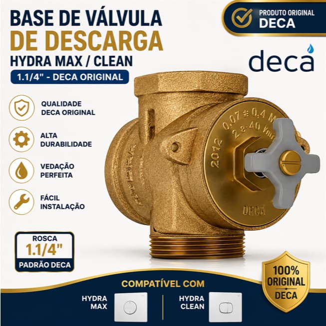 Base de Válvula de Descarga Hydra Max / Clean 1.1/4 Deca Original Completa