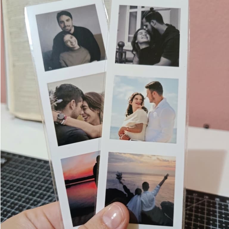 Marca Página Personalizado com Foto | Foto Polaroid em Tira Estilo Cabine | Presente Criativo