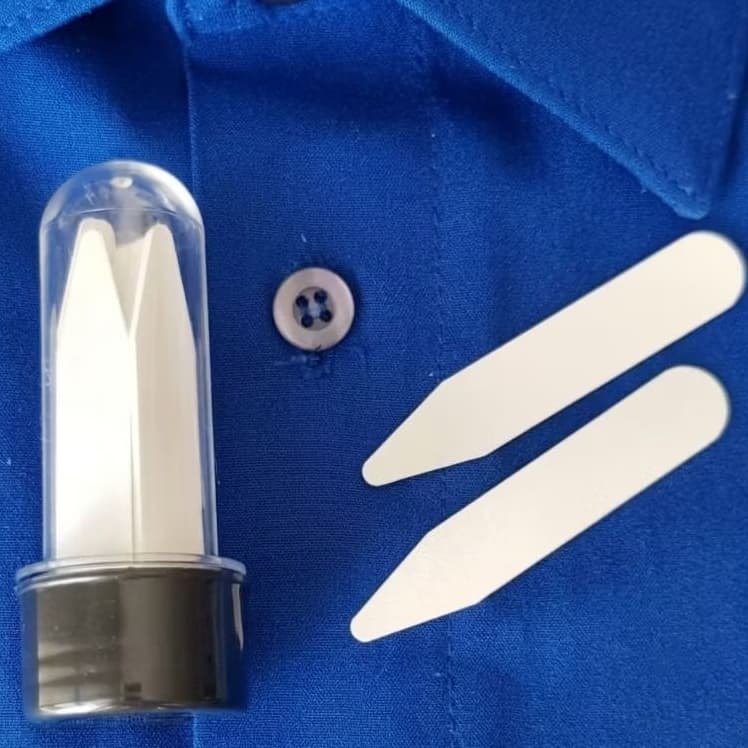 KIT 40 BARBATANAS Gola Paleta em Polipropileno Colarinho Camisa Social (+ resistentes) com Tubo Presente