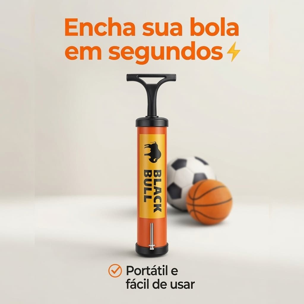 Bomba de Ar Manual com Bico para Bola Futebol Vôlei Basquete Infláveis Amarela