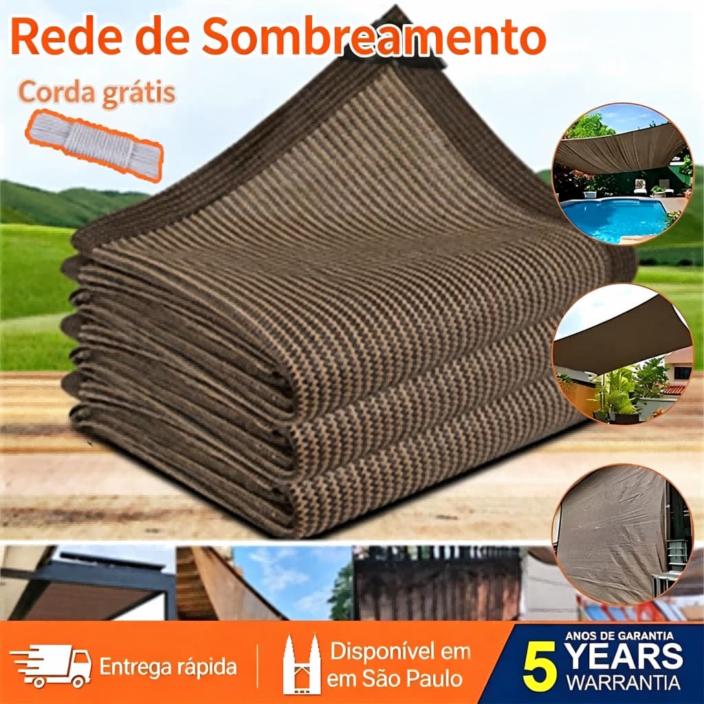 Cobertura Sombrite castanho /Amarelo castanho Tela Sombreamento 98% para Garagem Instalação Rápida Vários tamanhos