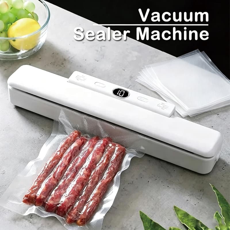 Seladora a Vácuo Automática para Alimentos + 50 Sacos Embaladora de Conservação para Cozinha