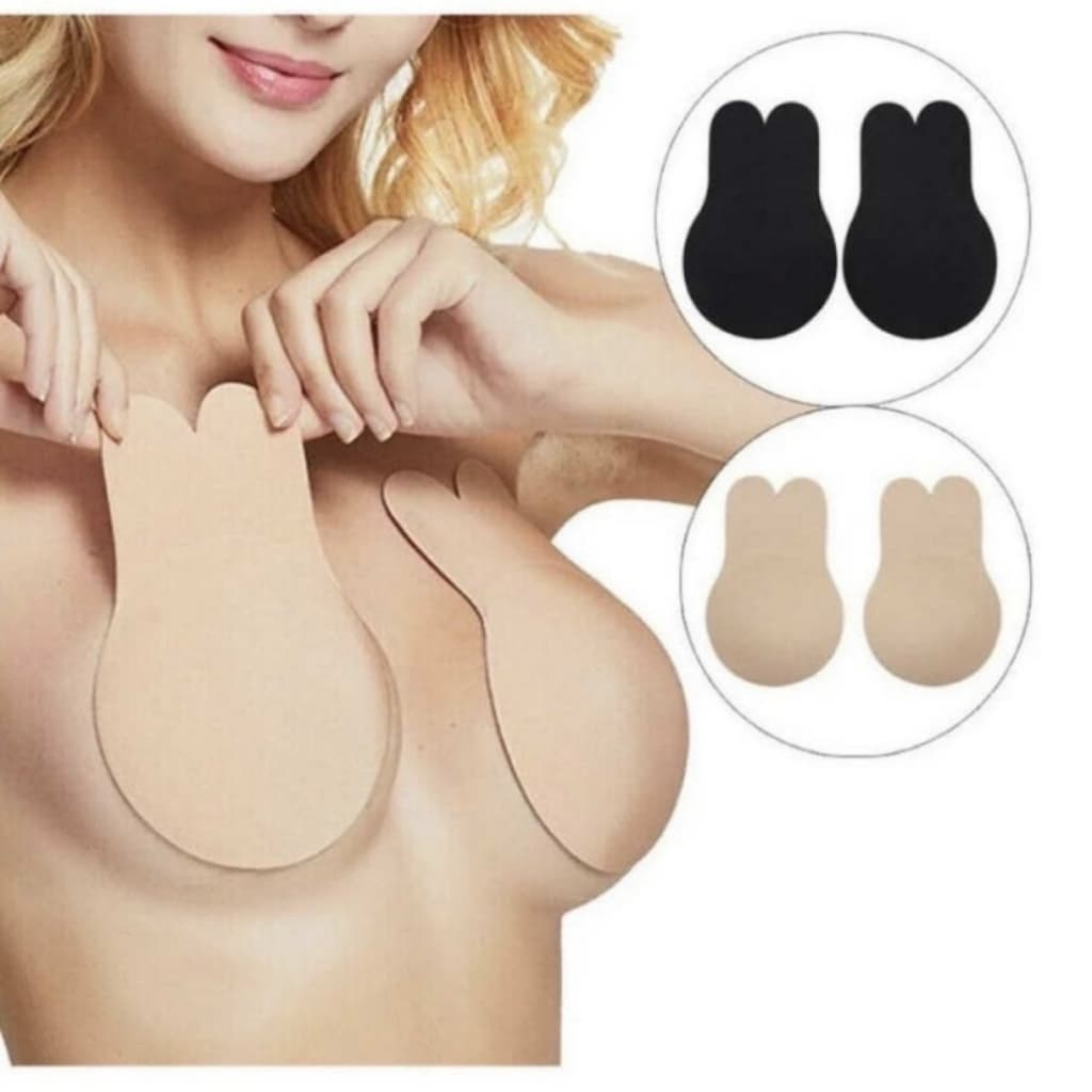 Sutiã Silicone Adesivo Mágico Efeito Silicone Levanta Tapa Peito Reutilizável Invisível Coelho