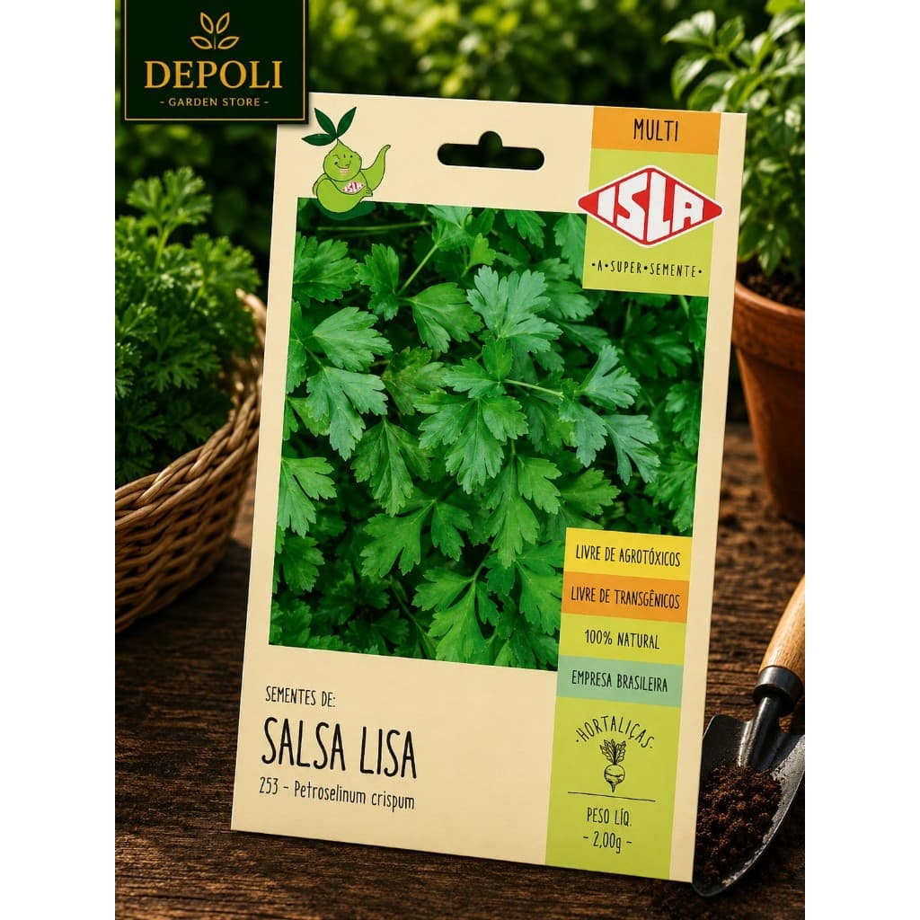 Unidade de Envelope de Sementes Salsa Lisa Isla Minha Horta Original