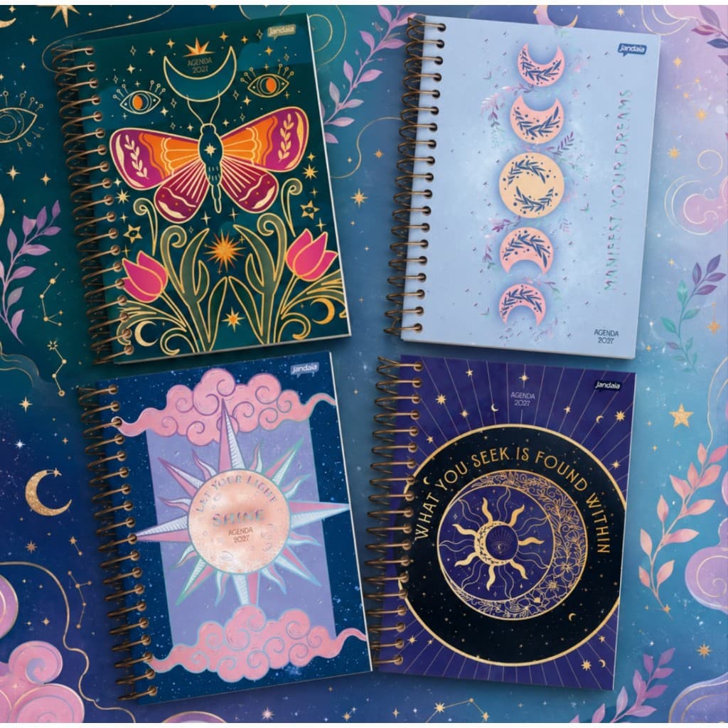Agenda Diária Mini 2027 Mystic Signos 352 Páginas Tamanho 133x178mm Jandaia