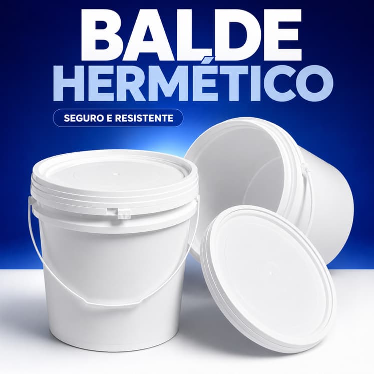 Kit 20 Balde Plástico Atóxico Alimentício 3,6L Tampa Hermética ultra pratico tinta graos azeitonas