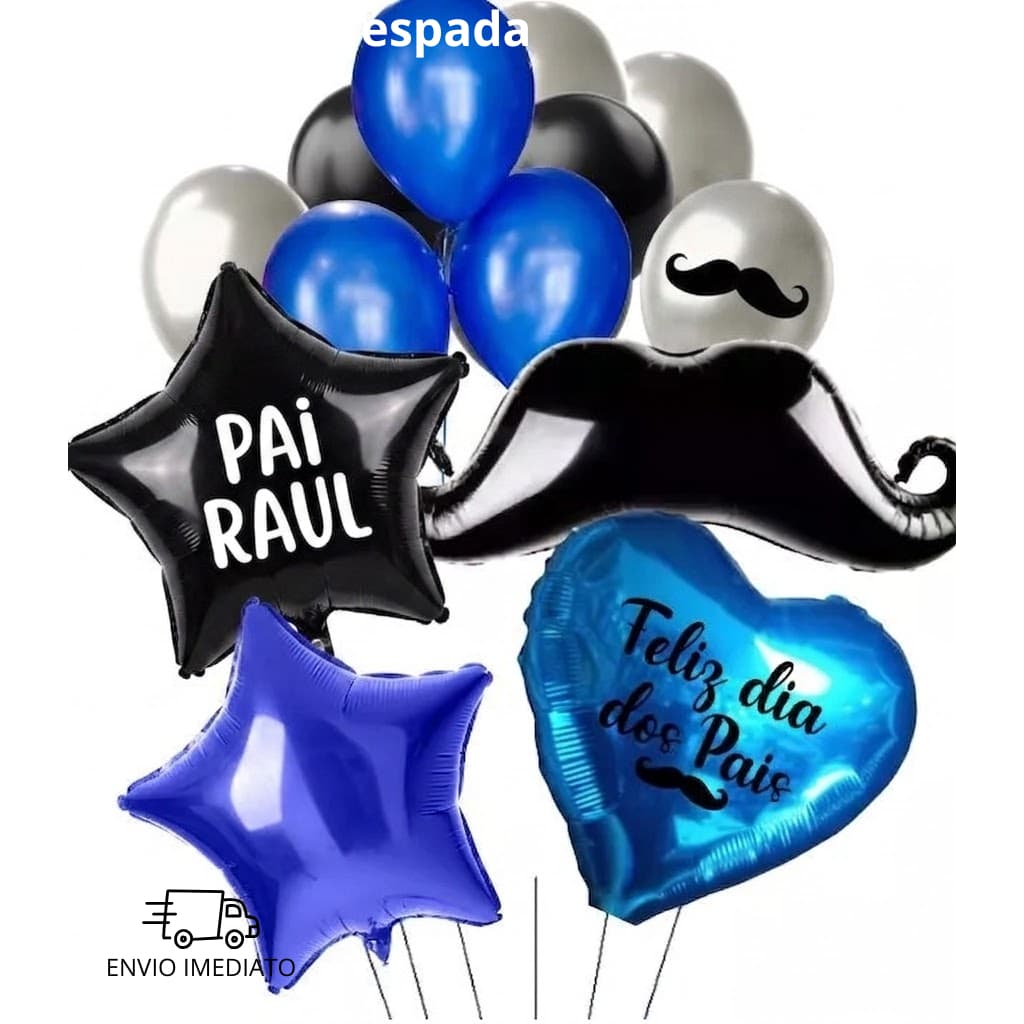 Balões dia dos Pais 3 personalizados kit com 14 balões para o dia dos pais