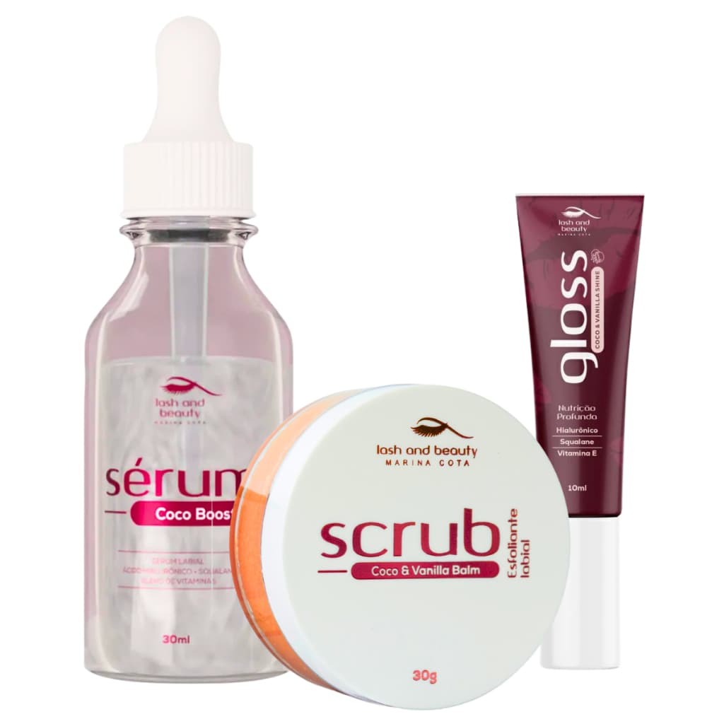 Kit  Microagulhamento Labial Lips Gloss Esfoliante E Sérum Hidratação Profunda Microagulhamento