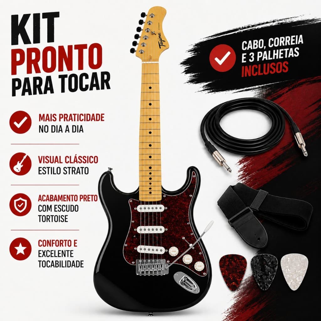 Guitarra Elétrica Strato Tagima Tw Series Tg-530 Preto