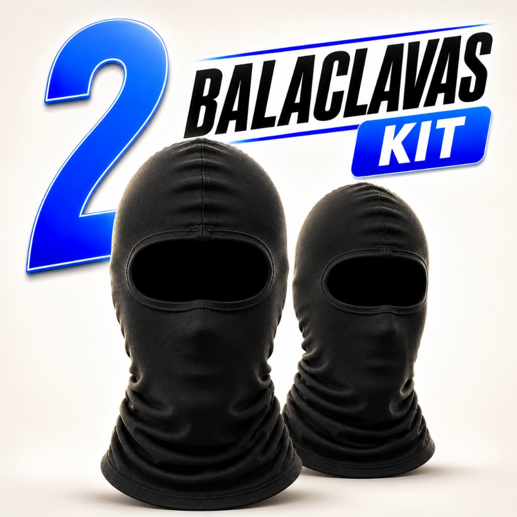 Touca Ninja Balaclava Preta Proteção UV – Tecido Respirável e Proteção Completa