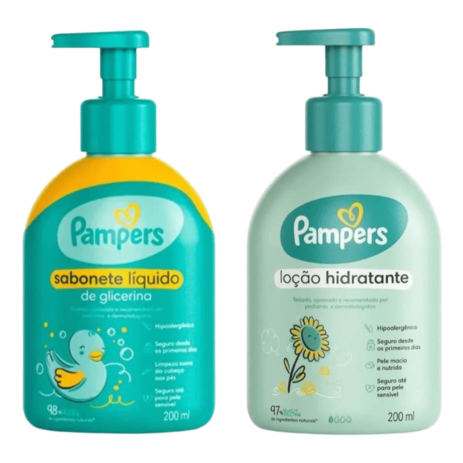 Kit Pampers Sabonete Glicerina E Loção Girassol 200ml