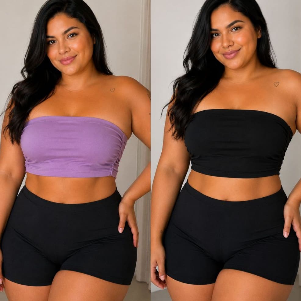 Top Faixa Plus Size Feminino  Confortável para Dia a Dia Básico