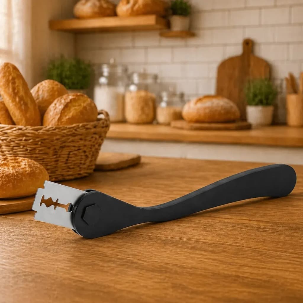 Lame Marcador Para Pão Cortador Artesanal Estêncil Suporte Base Para Lâmina Massas Padaria - COM Lâmina