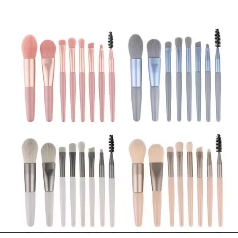 Kit 8 pincéis compactos e práticos para viagem