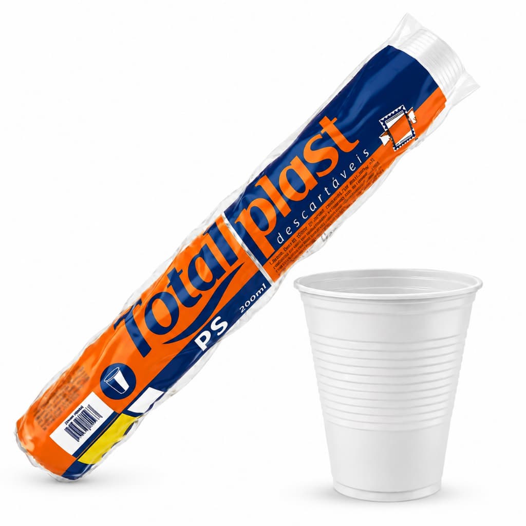 Copo Descartável 200ml 100 Unidades TotalPlast