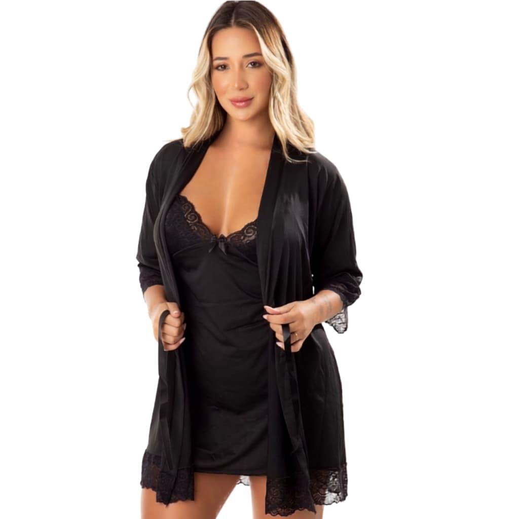 Robe Feminino Linha Noite Renda Confortável Pós Parto Amamentação Moda Dia A Dia