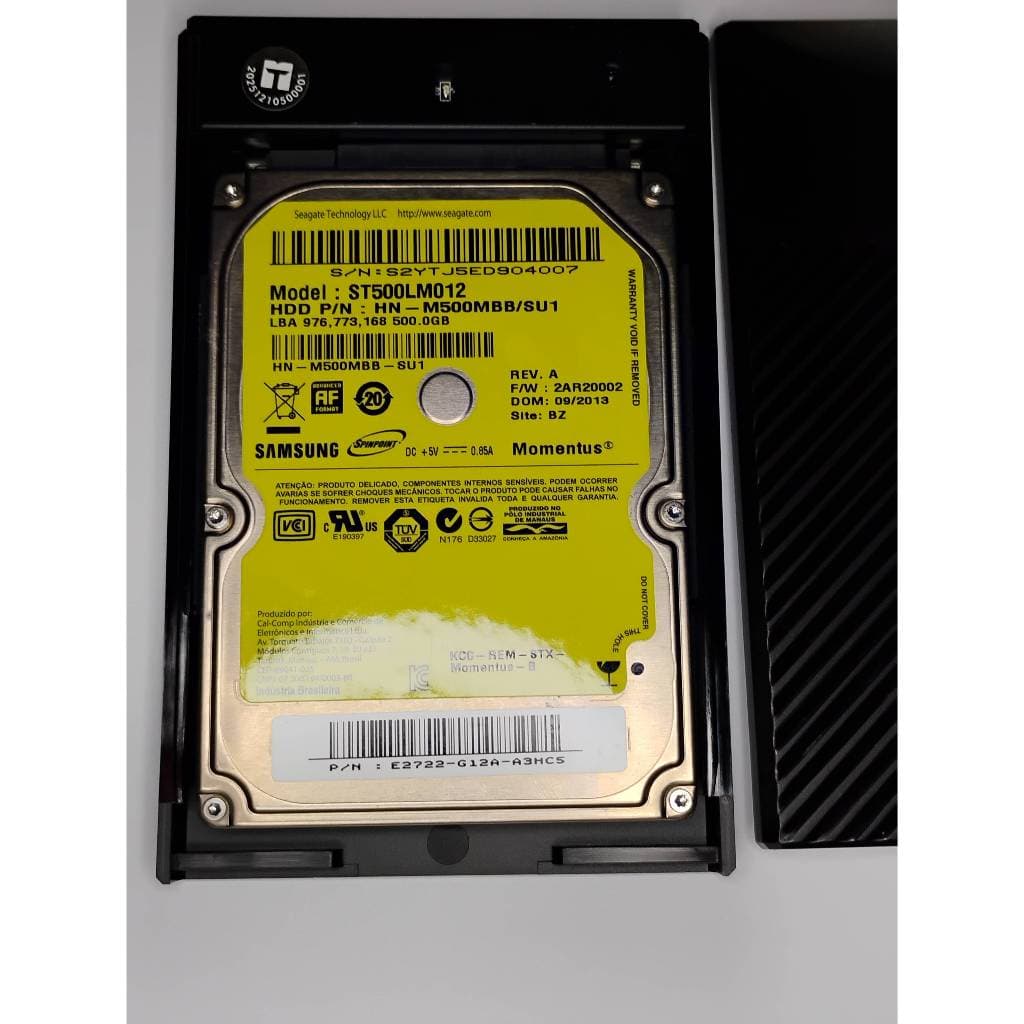 HD HDD Externo Samsung 500GB 2.5” USB 3.0 5400 RPM Sata 3 Notebook Com Case Exbom Preta (SN S2SKJ5ECA04241)