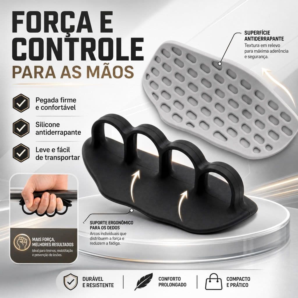 Kit 1 Par Protetor de Palma em Silicone Antiderrapante, Pegada Mais Firme Estilo Octo Max Grip Anti-Calos Laváve