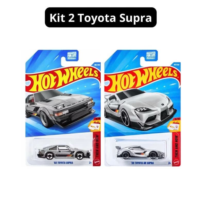 Kit 2 Carrinho Miniatura Hot Wheels ‘20 Toyota GR Supra e ‘89 Toyota Supra