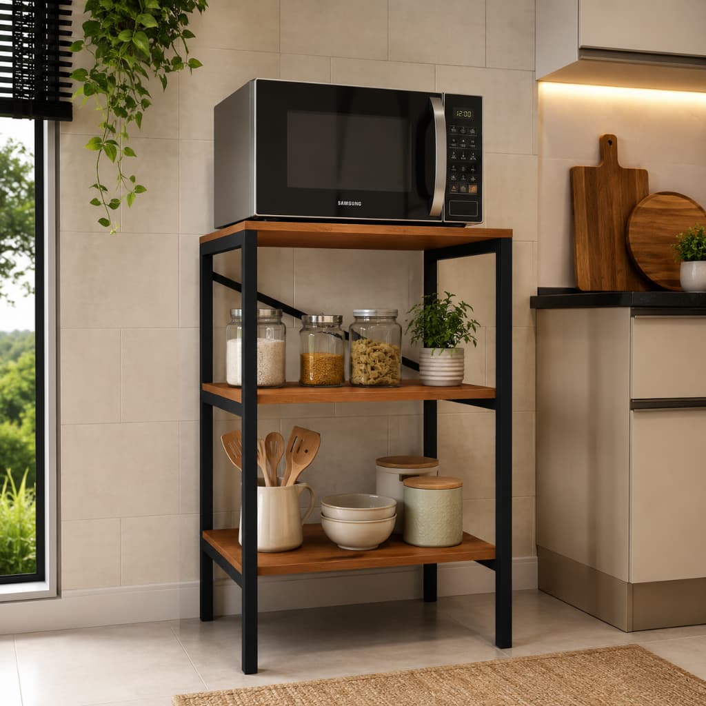 Estante Balcão Multiuso Bebedouro com Prateleira Forno Microondas