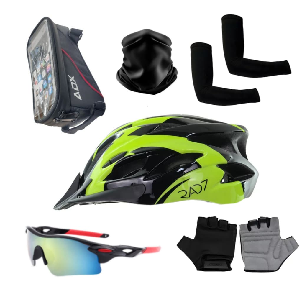 Kit Capacete Bike + Porta-celular Óculos Luvas E Acessórios