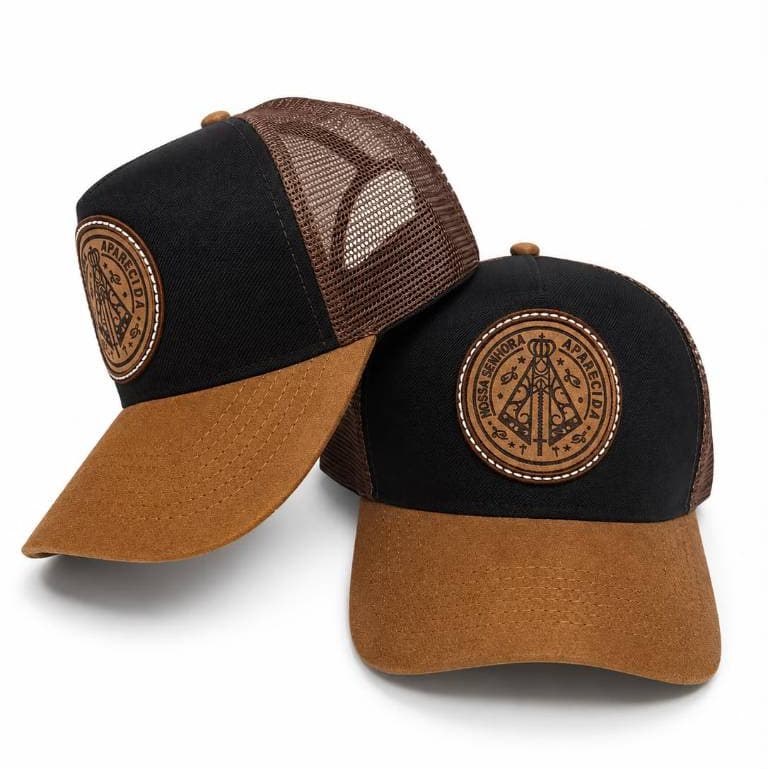 Boné Nossa Senhora Aparecida Country Strong Bordado Religioso Alto-Relevo Aba Curva Snapback Premium Masculino Unissex