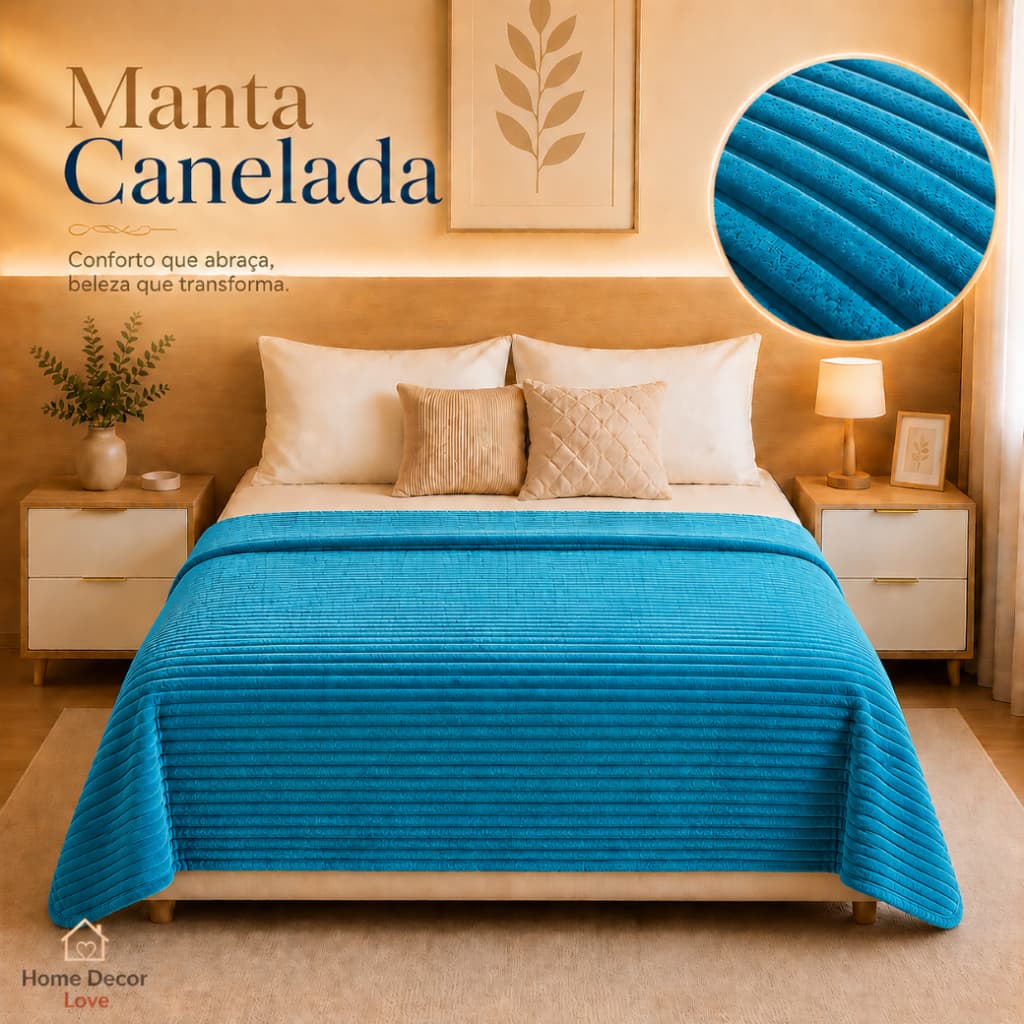 Manta Casal Luxo Canelada 2,00 x 1,80 Mt Varias Cores