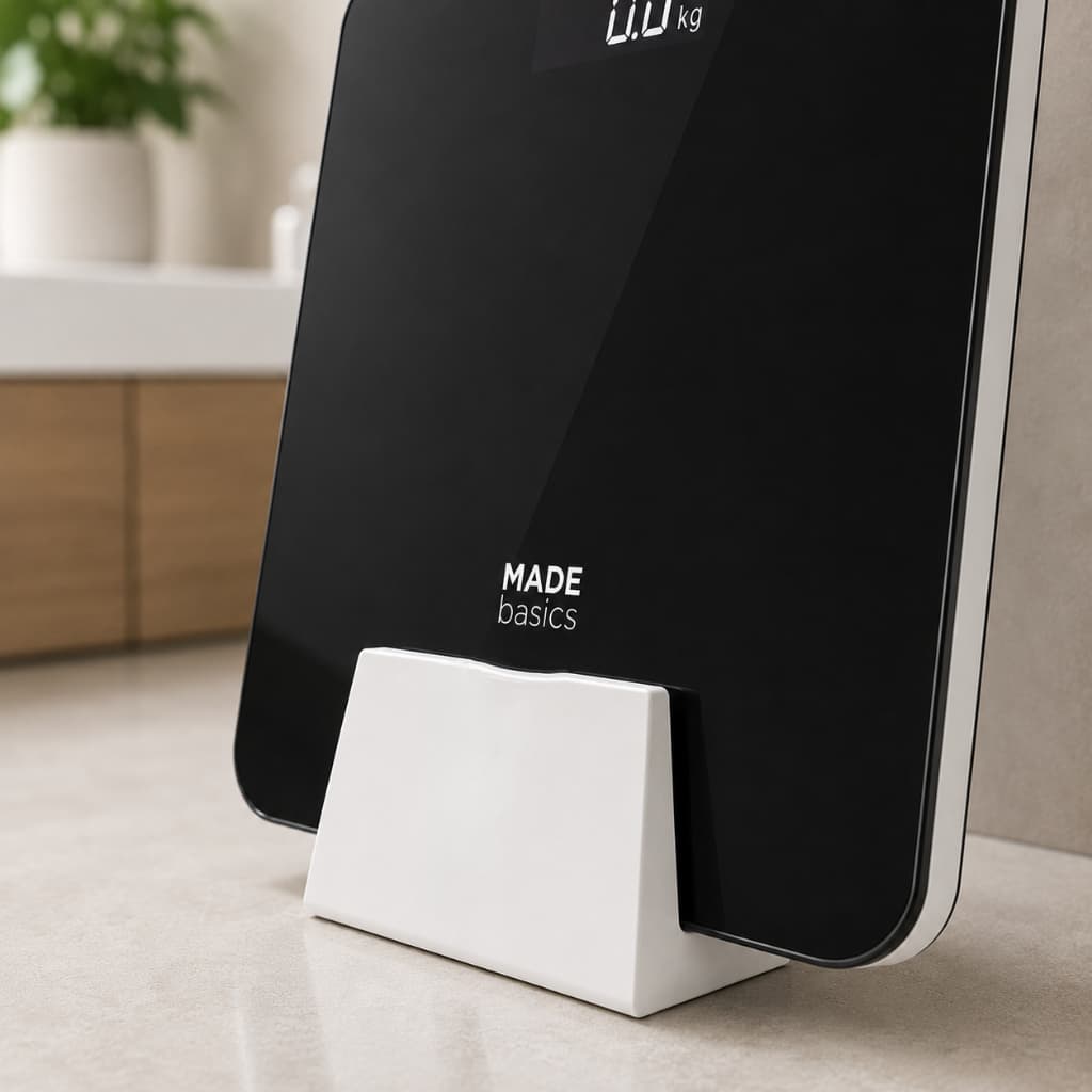 Suporte para Balança Digital de Parede Organizador Vertical Universal Economiza Espaço Banheiro